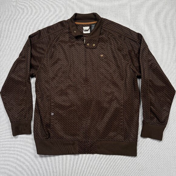 ENYCE Zip Track Jacket Brown Monogram Logo Full Zip Retro Style Size XXL - Picture 1 of 16